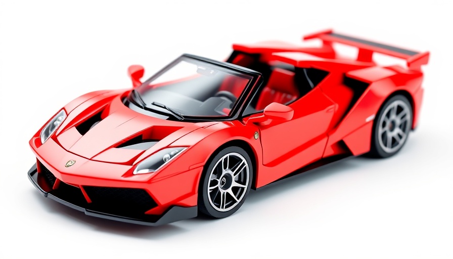 Mattel Brick Shop Lego competition red sports car model