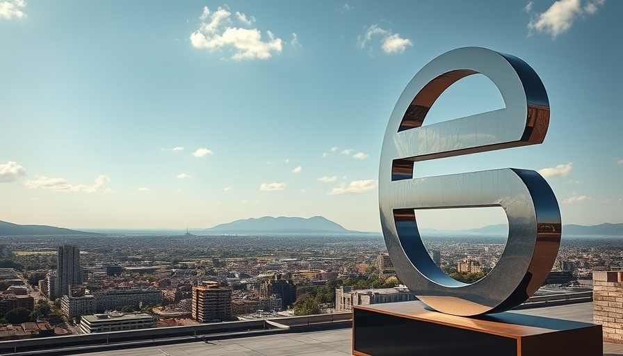 Automakers Financial Outlook 2025: Metallic insignia on rooftop with cityscape.