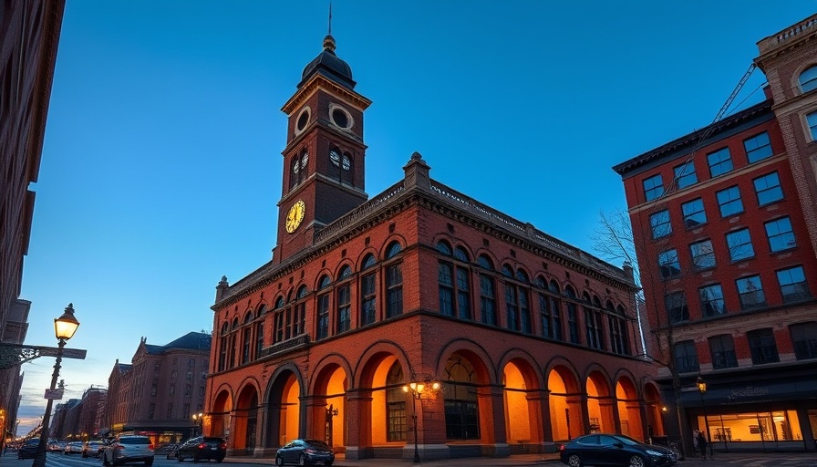 Historic brick building and clock tower at twilight in North Carolina, highlighting affordable places to live.