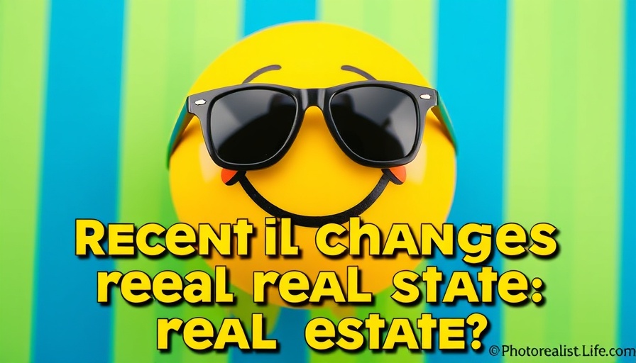 Colorful graphic about aspects of real estate changes with emoji.