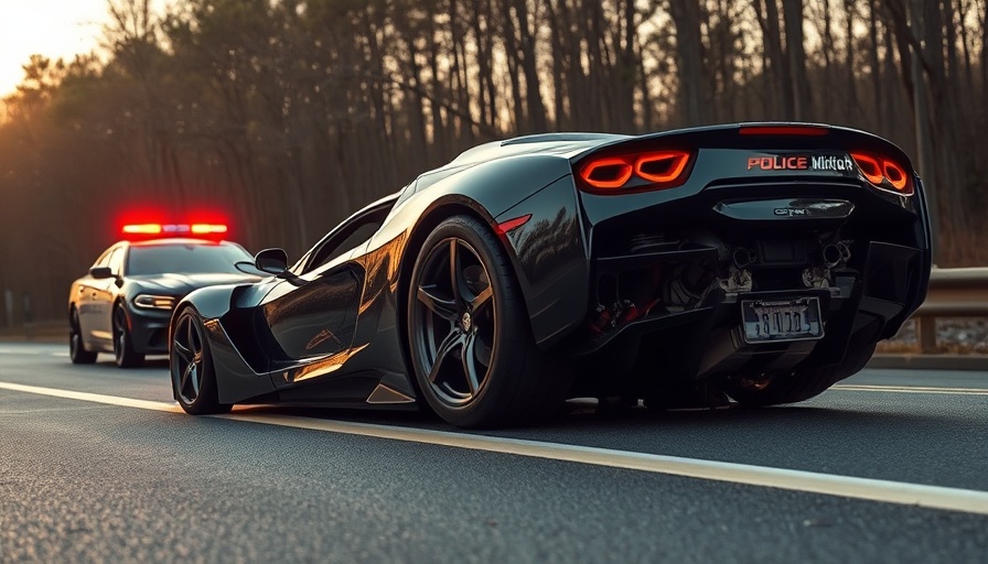 Lamborghini highway incident with flipped car and police.