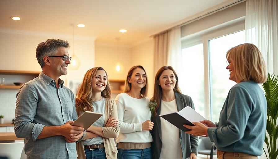 Family meeting real estate agent, reflecting surge in mortgage loan applications