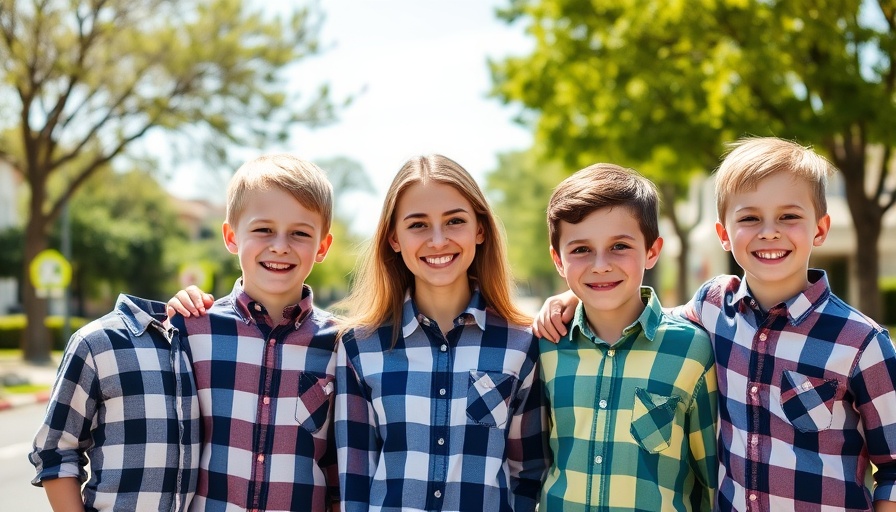 Smiling family enjoying a sunny day outdoors.