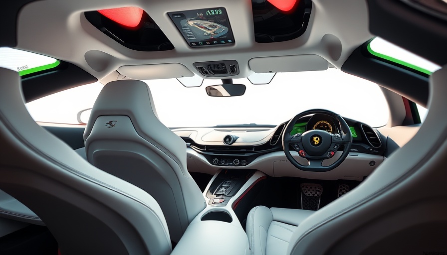Luxury Mansory Ferrari customization interior with red and green accents.