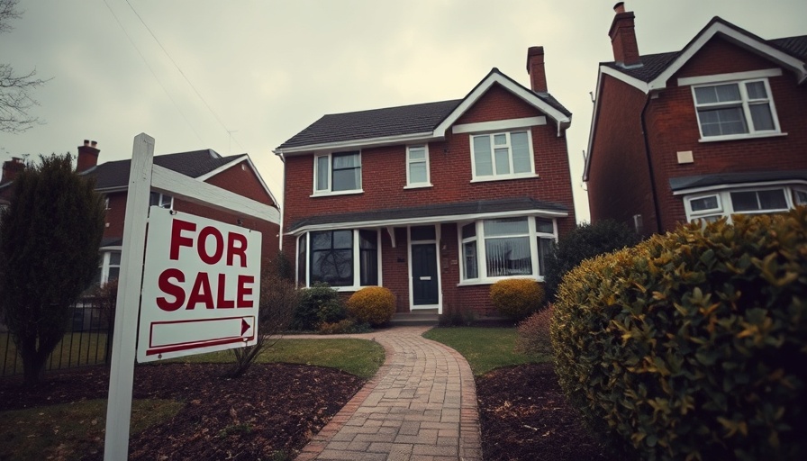 Suburban house with For Sale sign in spring market context.