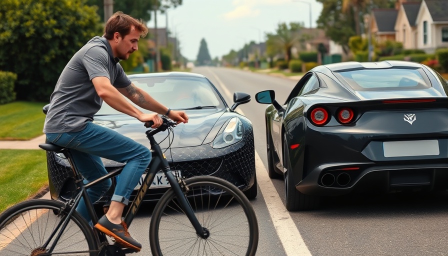 Cyclist experiencing distraction while colliding with car