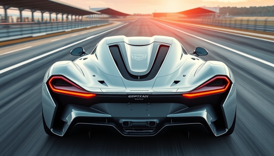 RML P39 Hypercar rear view on open track with aerodynamic design.