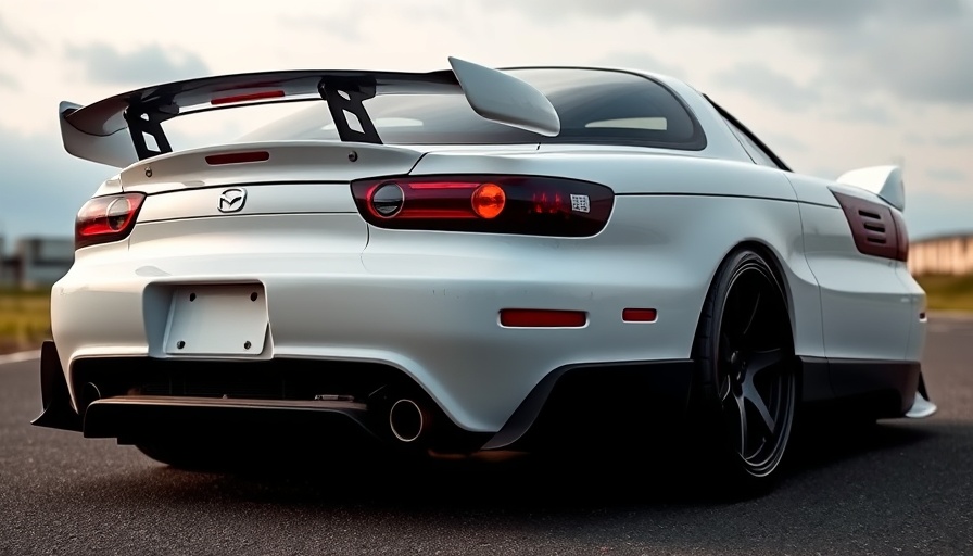 Modified Mazda RX-7 rear view with spoiler at auction