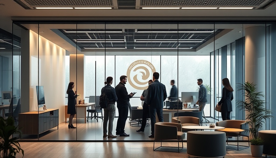 Motto Mortgage office meeting behind glass partition logo