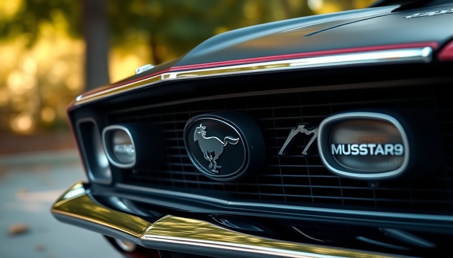 Close-up 1970 Ford Mustang Boss 429 grille, classic emblem.