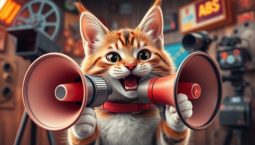 Real estate agents video marketing with a whimsical cat scene.