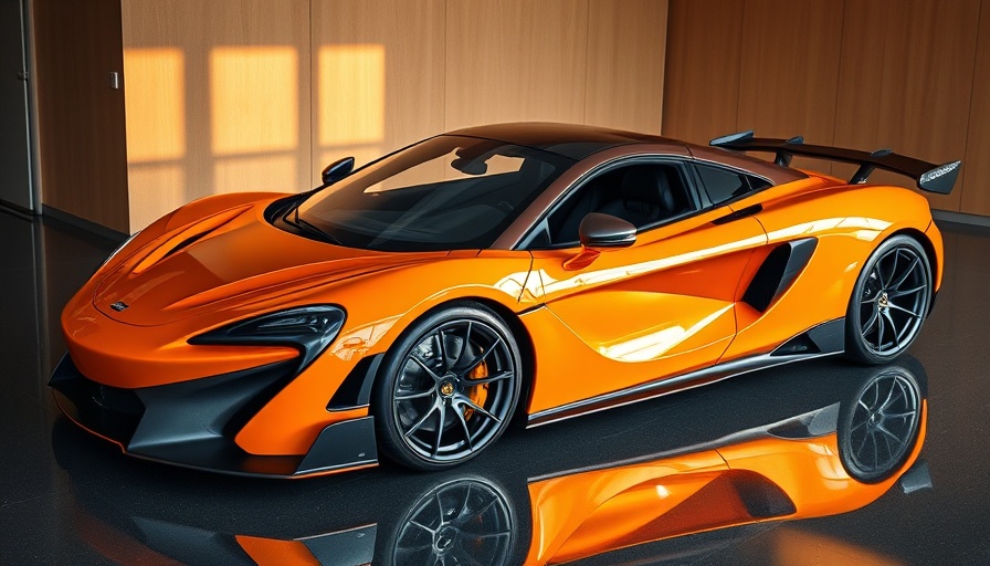 McLaren 750S Le Mans Special Edition in striking orange parked indoors.