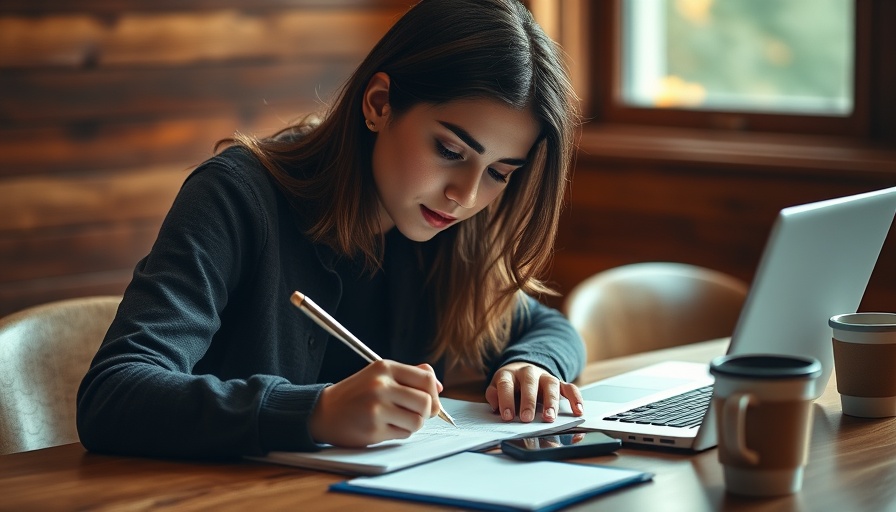 Profit First for Real Estate Agents: Focused woman taking notes.
