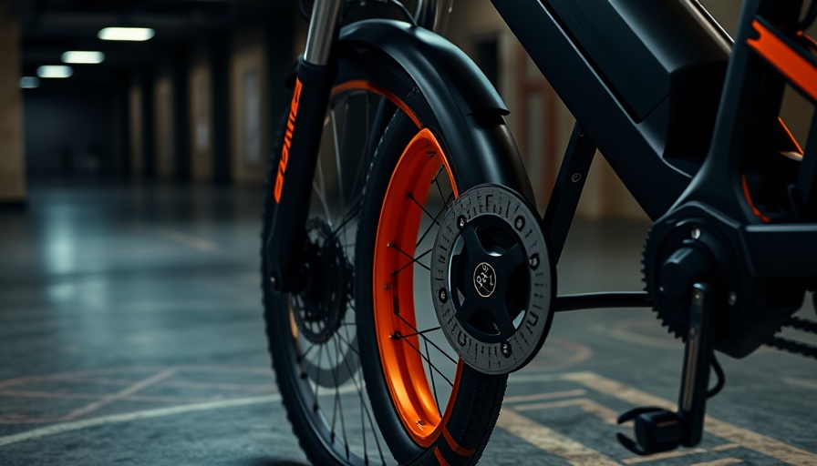BMW CE 02 electric bike features close-up, wheel and frame design with orange accents.