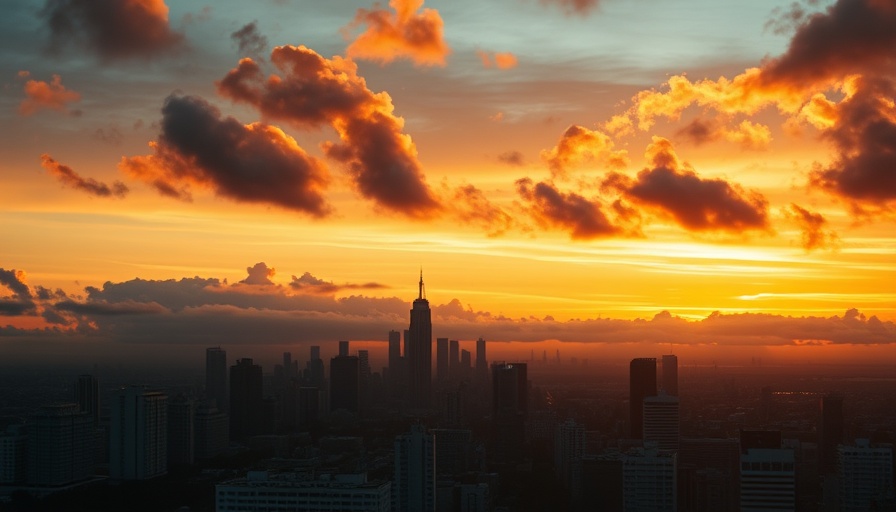 Sunset cityscape showcasing brokerages' revenue growth despite weak demand.