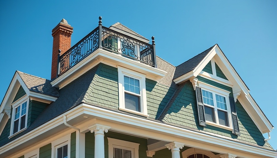 Classic coastal architecture with widow's walk under blue sky