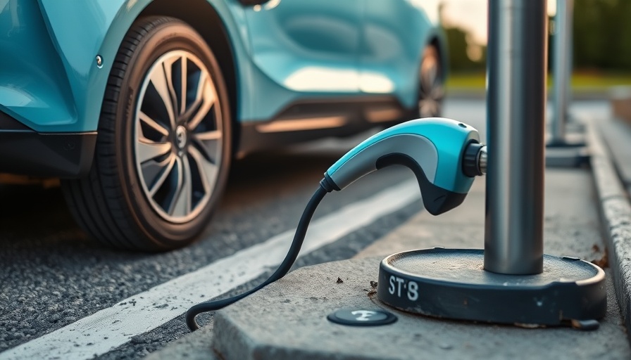 Electric vehicle charger plugged into light blue car, symbolizing California EV Rebates Future.