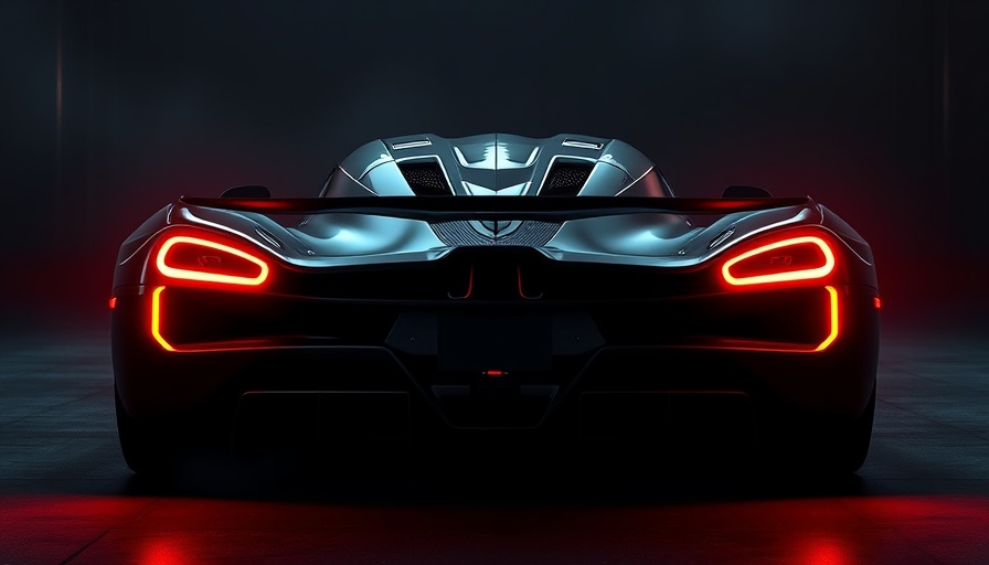 Futuristic Koenigsegg hypercar reveal with red glow and date 25.06.2025.