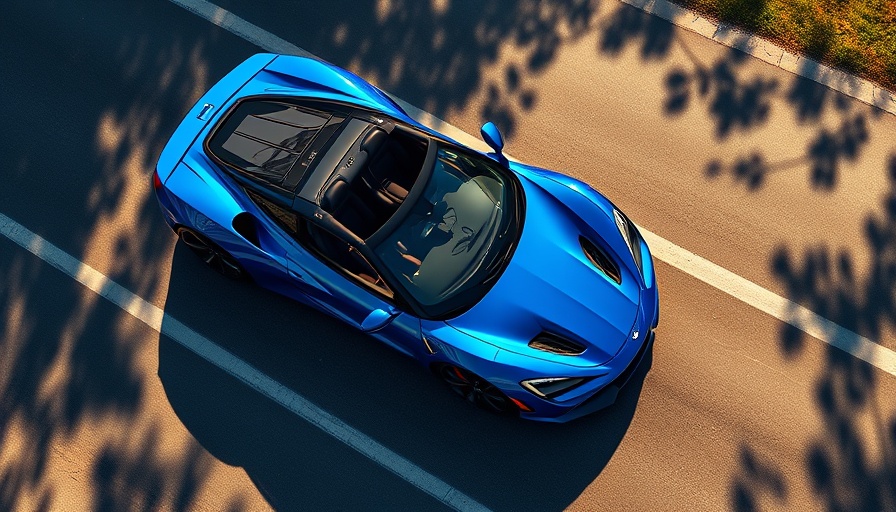 Sleek sports car on sunlit road, save the gas engine.