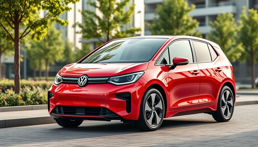 Sleek VW ID.2 GTI electric hatchback showing off its design.