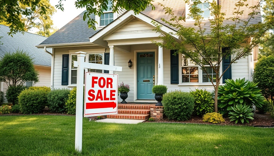 Charming suburban house with 'For Sale' sign reflecting consumer sentiment in housing market.
