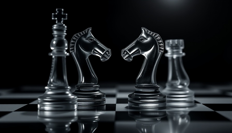 Glass chess knights symbolize real estate market delistings.