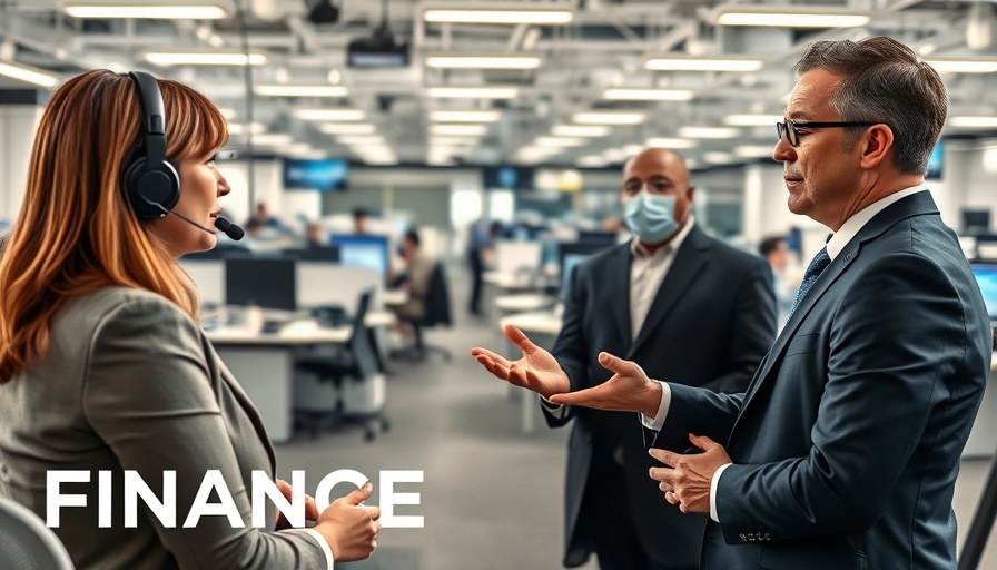 Finance professional discussing VantageScore 4.0 in a newsroom.