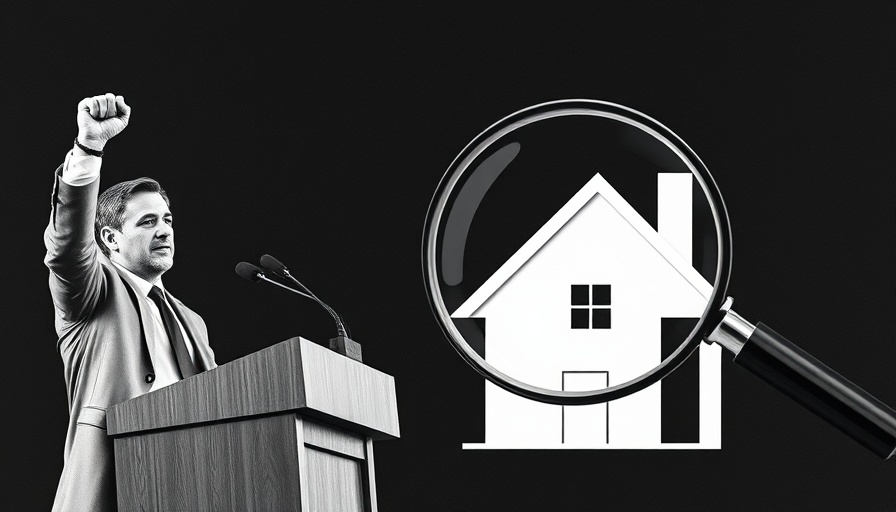 Black and white collage representing Trump's impact on housing market