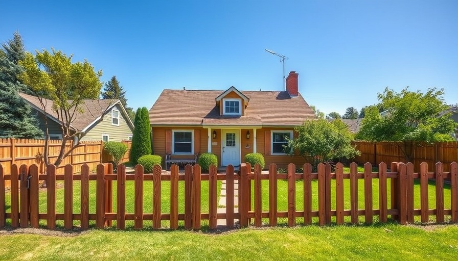 Suburban house with wooden fence, illustrating adverse possession concept.