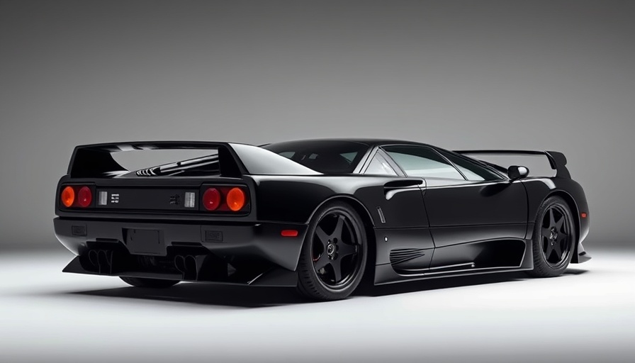 Sleek black Lamborghini Diablo restomod in studio setting