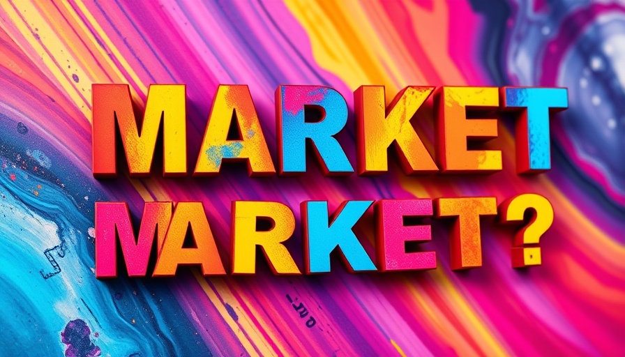 Colorful abstract market question design featuring typography.