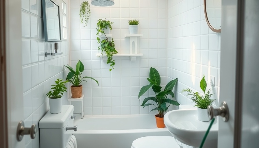 Charming small bathroom with houseplants, estimate utility costs.