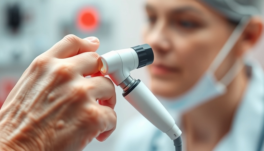 Dermatologist using dermatoscope for skin examination, Advancements in Dermatology.