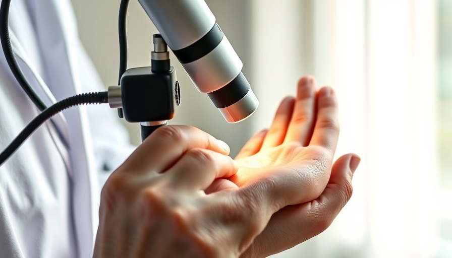 Dermatologist using dermatoscope in clinical setting, latest advancements in dermatology.