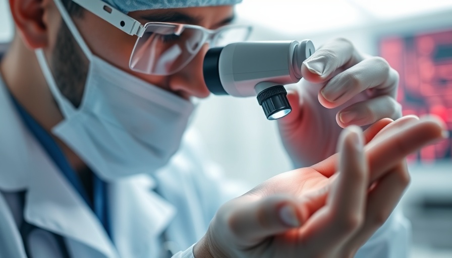 AI in Dermatology Treatments: Dermatoscope examination in a clinical setting.