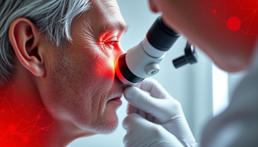 Dermatologist using dermatoscope for new therapies for acne and eczema treatment