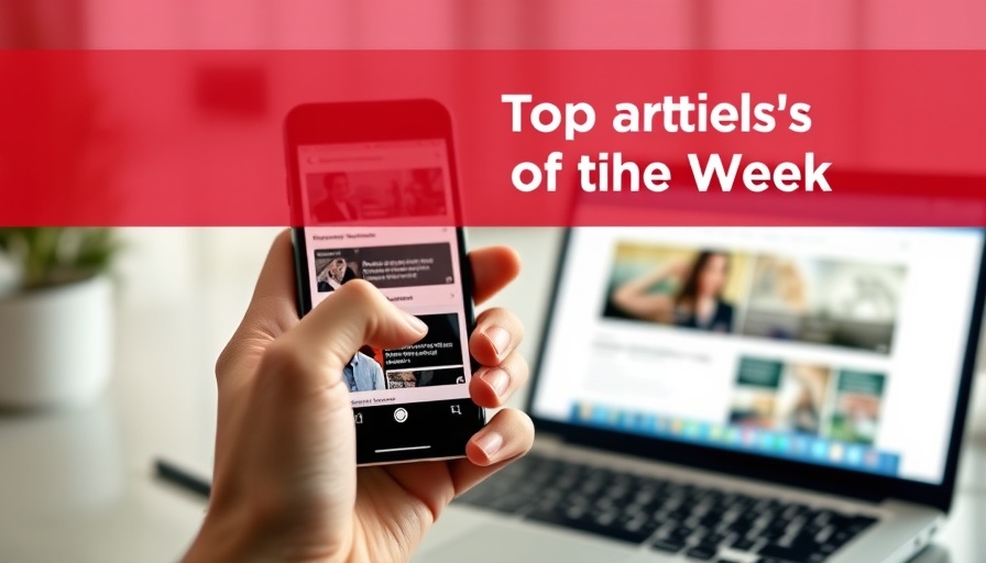 Modern smartphone displaying news in office setting