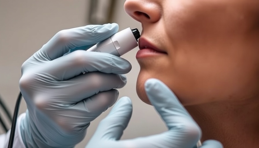 Dermatologist uses dermatoscope in clinical exam. Denifanstat for acne.