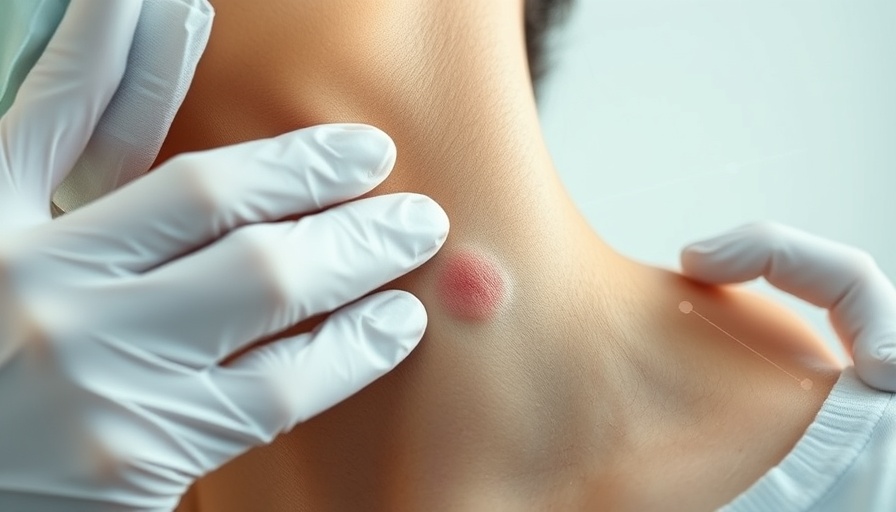 Recent Dermatological Advancements: close-up examination of a patient's neck.