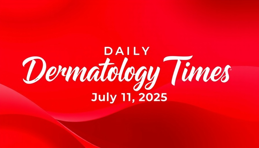 Daily Dermatology Times logo with date on abstract red background