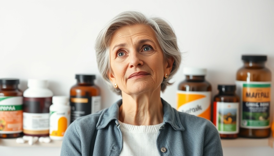 Middle-aged woman pondering supplements necessity in midlife.