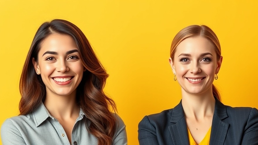 Two smiling women in a modern, bright setting promoting holistic healthcare.