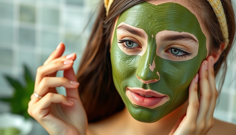Young woman at medspa Gig Harbor applies herbal face mask.