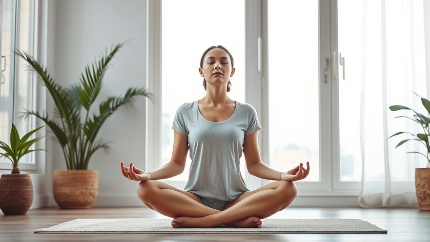 Serene woman meditating in Gig Harbor yoga class, promoting mind-body fitness.