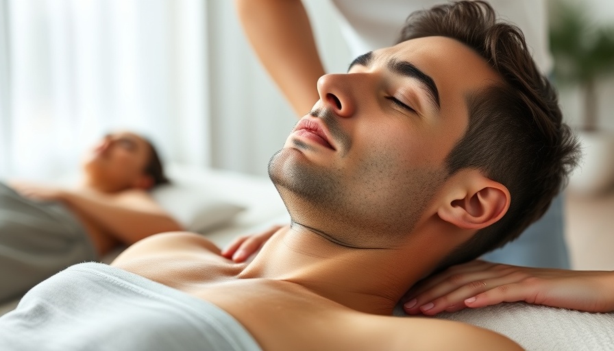 Couples massage at home, man and woman relaxing on massage tables.