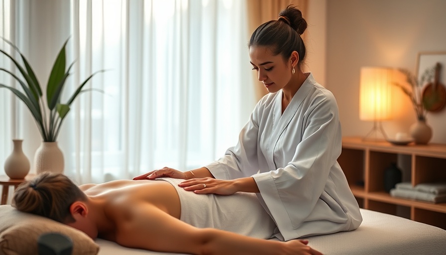 Qigong energy healing massage in a peaceful clinic environment.