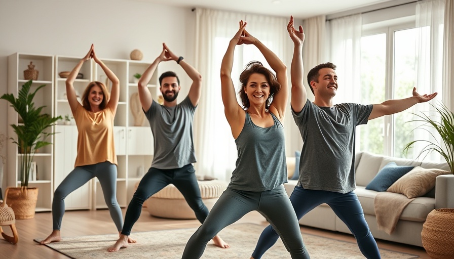 Group exercising for chiropractic sciatica relief at home.
