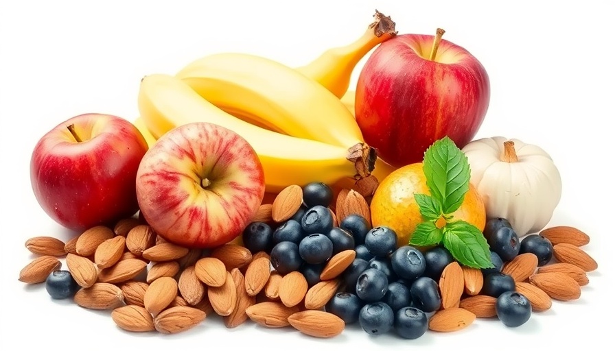 Assorted fruits and nuts promoting healthy eating, why don't people eat healthier?