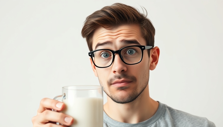 Person questioning if there's pus in milk with related informative graphic.