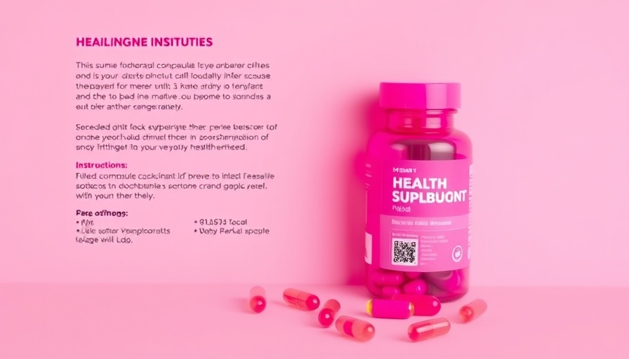 Bloat relief supplement instructions with capsules on pink background for foods that may cause bloating.